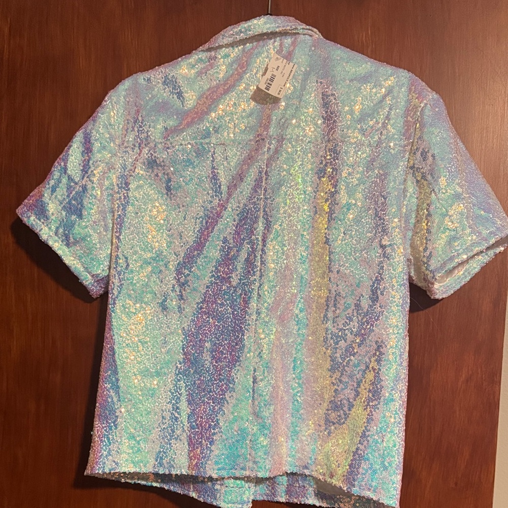 Iridescent Short Sleeve Jacket - Picture 3 of 3
